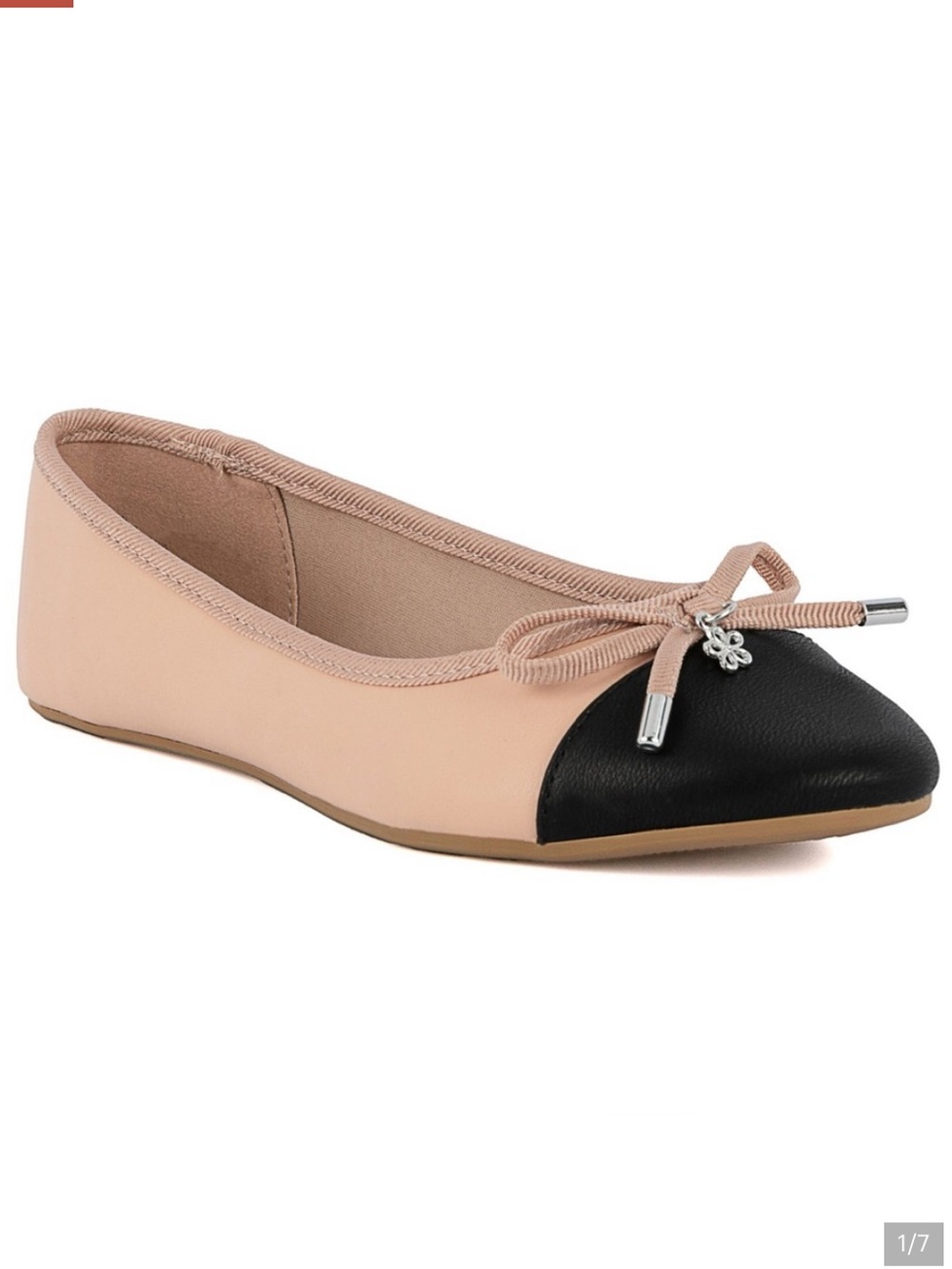 Sugar Ballet Flats Blush and Black Size 8.5 NWT